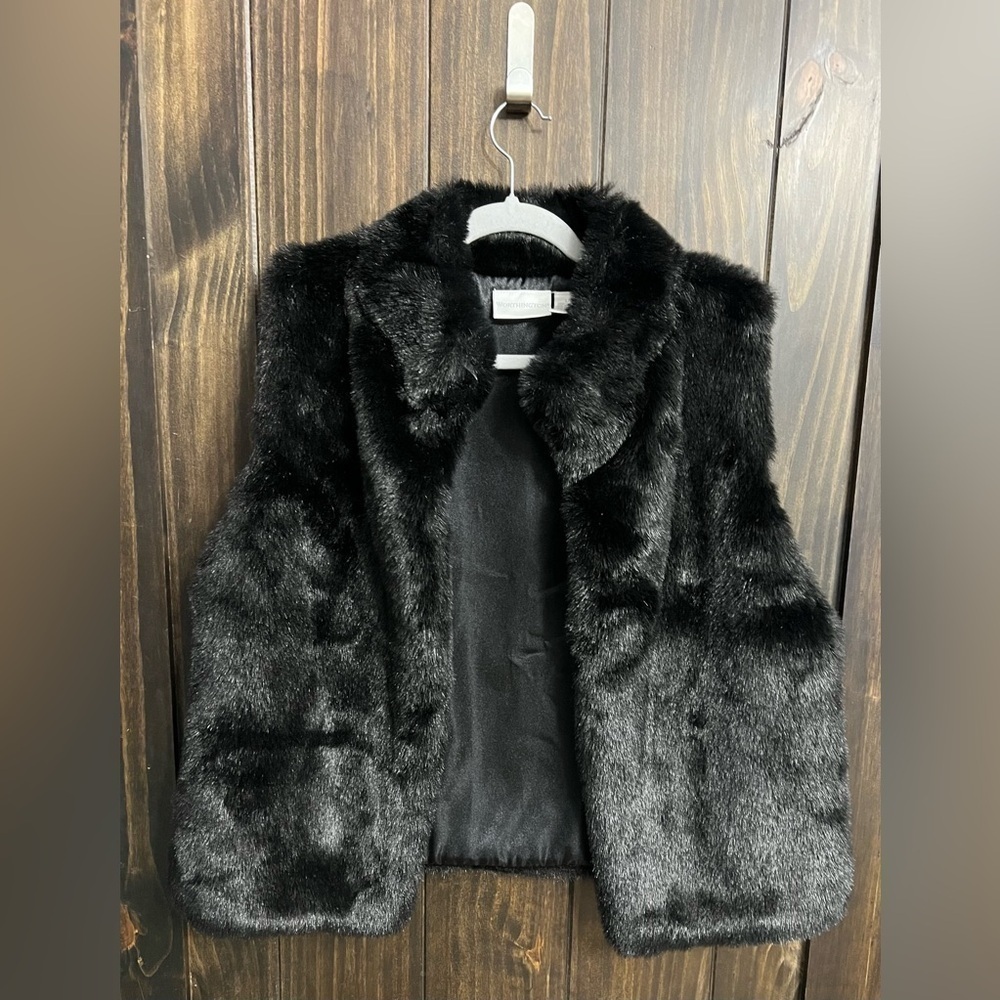 Worthington Faux Fur Mink Dark Brown Womens Vast Size L/G